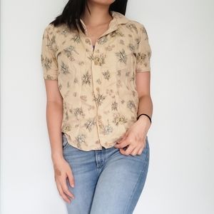 Women's Floral Printed Button Up